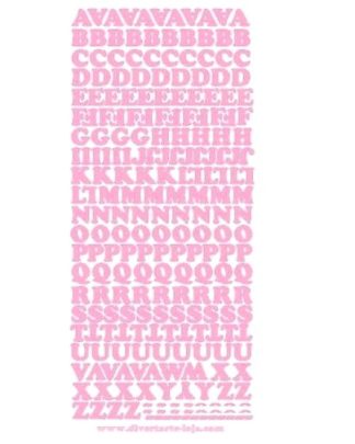 Alfabeto Letras Maiusculas Rosa Autocolantes 381