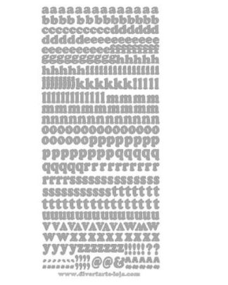 Alfabeto Letras Minusculas Prateadas Autocolantes