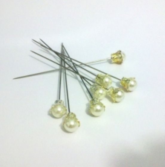 ALFINETES PEROLA COM PRATA