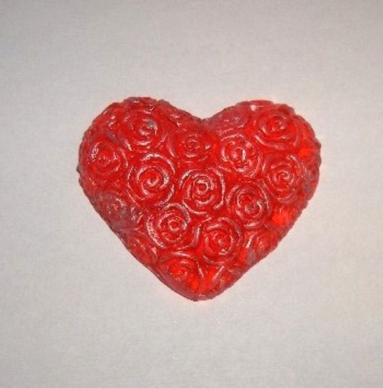 Coração com Rosas molde de silicone
