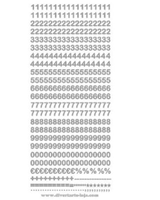 Numeros prateados autocolantes pequenos