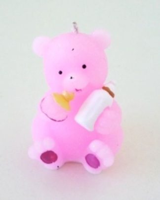 Vela Urso Rosa 6x8cm