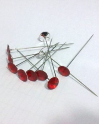 ALFINETES BRILHANTE VERMELHO
