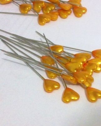 ALFINETES CORAÇÃO LARANJA