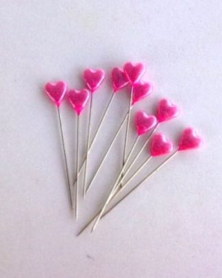 Alfinetes Coração Rosa