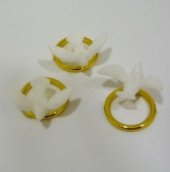 ALIANÇA COM POMBA (DOURADA)
