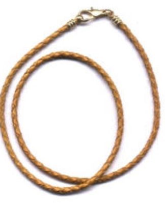 FIO DE COURO ENTRANÇADO MEL