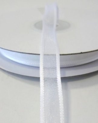 Fita Organza borda cetim Branco