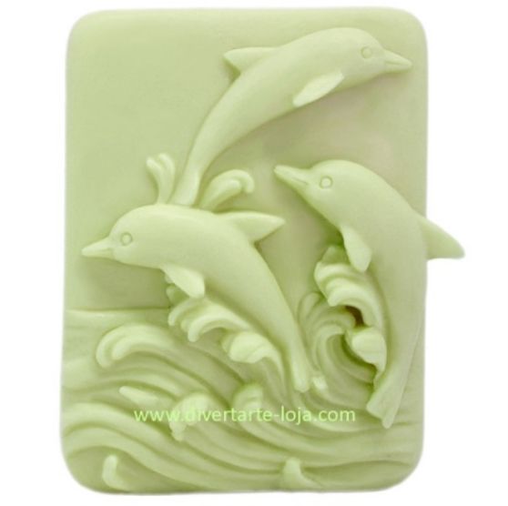 Molde de silicone golfinhos no mar