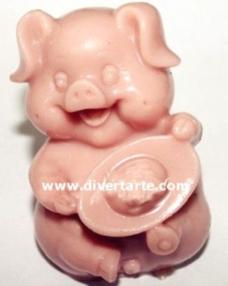 Porquinho com chapeu molde silicone