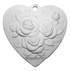 Coração com 3 Rosas gesso perfumado