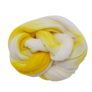 Meia de Seda Mesclada Amarelo e Branco M28