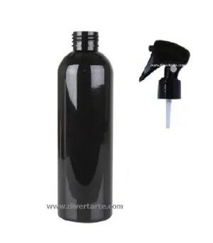 Frasco PET 125ml preto tampa spray pistola