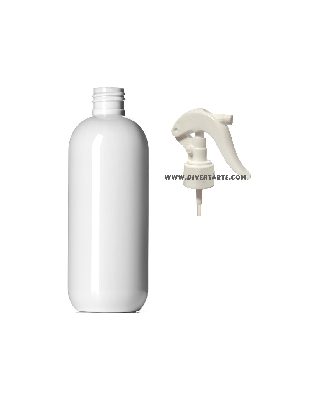 Frasco PET 250 ml branco com tampa vaporizadora pistola