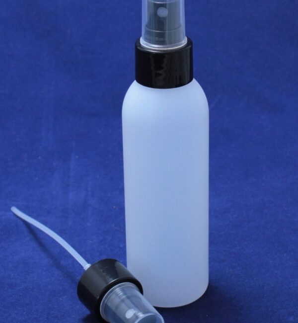 Frasco PET 125 ml Natural Vaporizador preto
