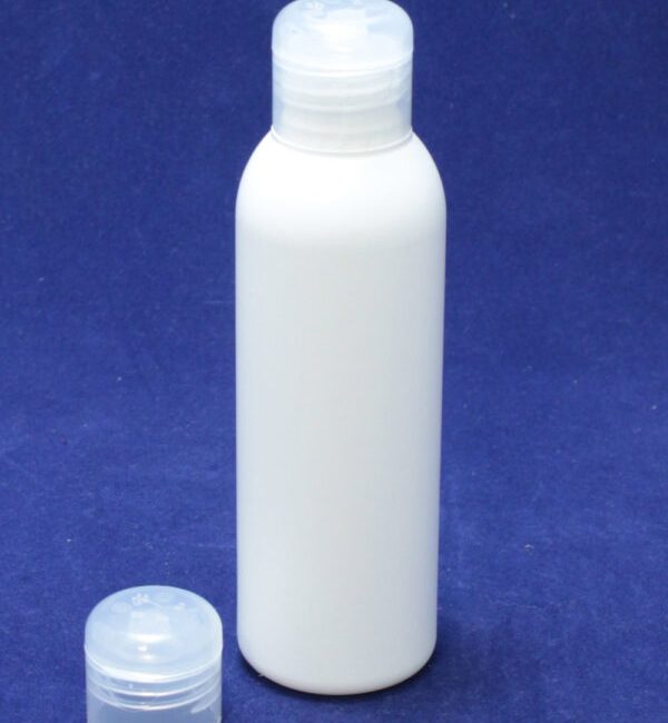 Frasco PET 125 ml branco tampa flip top