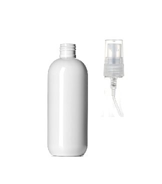 Frasco PET 250 ml branco com tampa vaporizadora