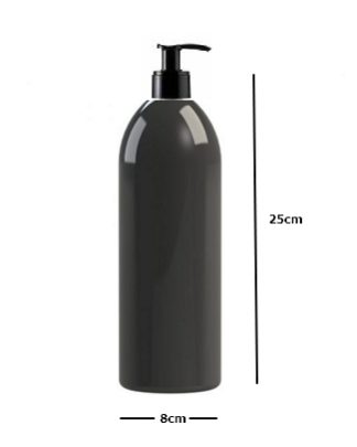 Frasco PET preto 1 litro com doseador