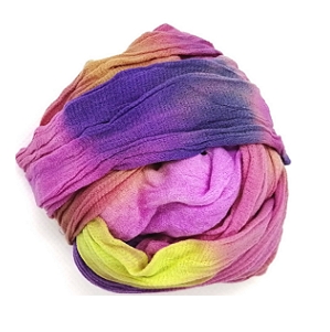 Meia de Seda Mesclada 3 Cores violeta, amarelo e verde m31