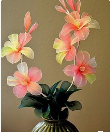 Meia de Seda Mesclada Laranja e Rosa m32 - Image 2